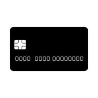 Credit card black vector icon isolated on white background