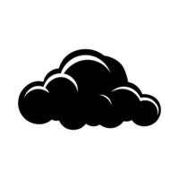 Cloud black vector icon isolated on white background