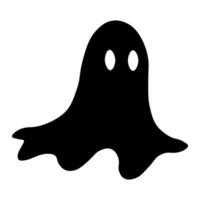 fantasma negro vector icono aislado en blanco antecedentes