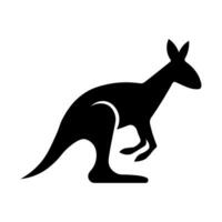 Kangaroo black vector icon isolated on white background