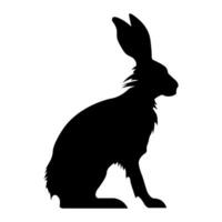Hare black vector icon isolated on white background