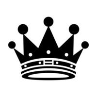 Crown black vector icon isolated on white background