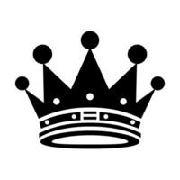 Crown black vector icon isolated on white background