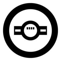 Water meter measuring sanitary equipment icon in circle round black color vector illustration image solid outline style