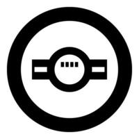 Water meter measuring sanitary equipment icon in circle round black color vector illustration image solid outline style