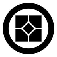 Ceramic tile paving slab icon in circle round black color vector illustration image solid outline style