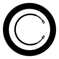 Cable for clutch car pull manual transmission rope part icon in circle round black color vector illustration image solid outline style