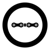 cadena bicicleta enlace bicicleta motocicleta dos elemento icono en circulo redondo negro color vector ilustración imagen sólido contorno estilo