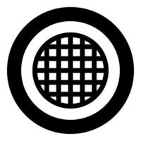 Grating grate lattice trellis net mesh BBQ grill grilling surface round shape icon in circle round black color vector illustration image solid outline style