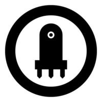 Laser level tool measure building engineering equipment device for builder construction tool icon in circle round black color vector illustration image solid outline style