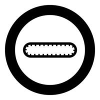 Strap for engine toothed belt for gear cambelt timing gas distribution mechanism icon in circle round black color vector illustration image solid outline style