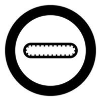 Strap for engine toothed belt for gear cambelt timing gas distribution mechanism icon in circle round black color vector illustration image solid outline style