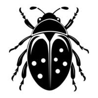 Ladybug black vector icon isolated on white background