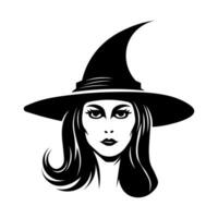 Witch black vector icon isolated on white background