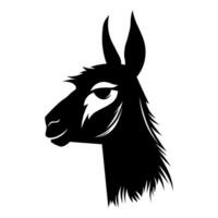 Llama black vector icon isolated on white background