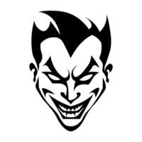 Joker black vector icon isolated on white background