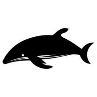 Whale black vector icon isolated on white background