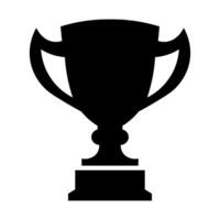 Trophy black vector icon isolated on white background