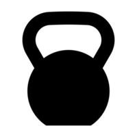 Kettlebell black vector icon isolated on white background