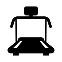 Treadmill black vector icon isolated on white background