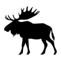 Moose black vector icon isolated on white background