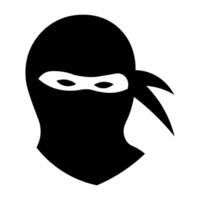 Ninja black vector icon isolated on white background