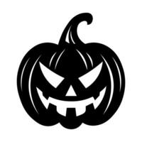 Jack o lantern black vector icon isolated on white background