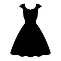 Dress black vector icon isolated on white background