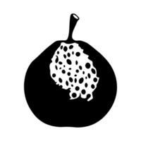 guayaba negro vector icono aislado en blanco antecedentes