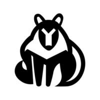 Badger black vector icon isolated on white background