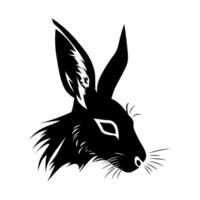 Hare black vector icon isolated on white background