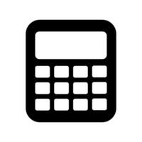 Calculator black vector icon isolated on white background