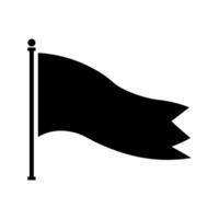 Flag black vector icon isolated on white background