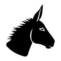 Donkey black vector icon isolated on white background