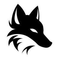 Fox black vector icon isolated on white background