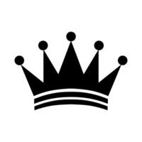 Crown black vector icon isolated on white background