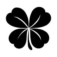 Clover black vector icon isolated on white background