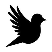 Dove black vector icon isolated on white background