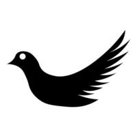 Dove black vector icon isolated on white background