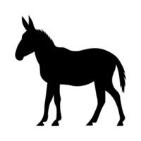 Donkey black vector icon isolated on white background