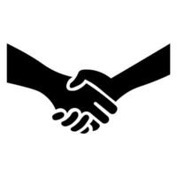 Handshake black vector icon isolated on white background