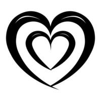 Abstract heart black vector icon isolated on white background