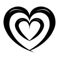 Abstract heart black vector icon isolated on white background