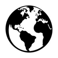 Globe black vector icon isolated on white background