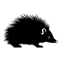 Hedgehog black vector icon isolated on white background