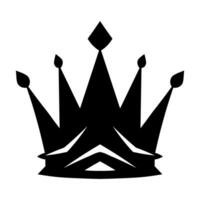 Crown black vector icon isolated on white background