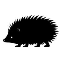 Hedgehog black vector icon isolated on white background