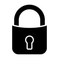 Lock black vector icon isolated on white background