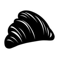Croissant black vector icon isolated on white background