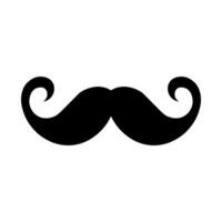 Moustache black vector icon isolated on white background